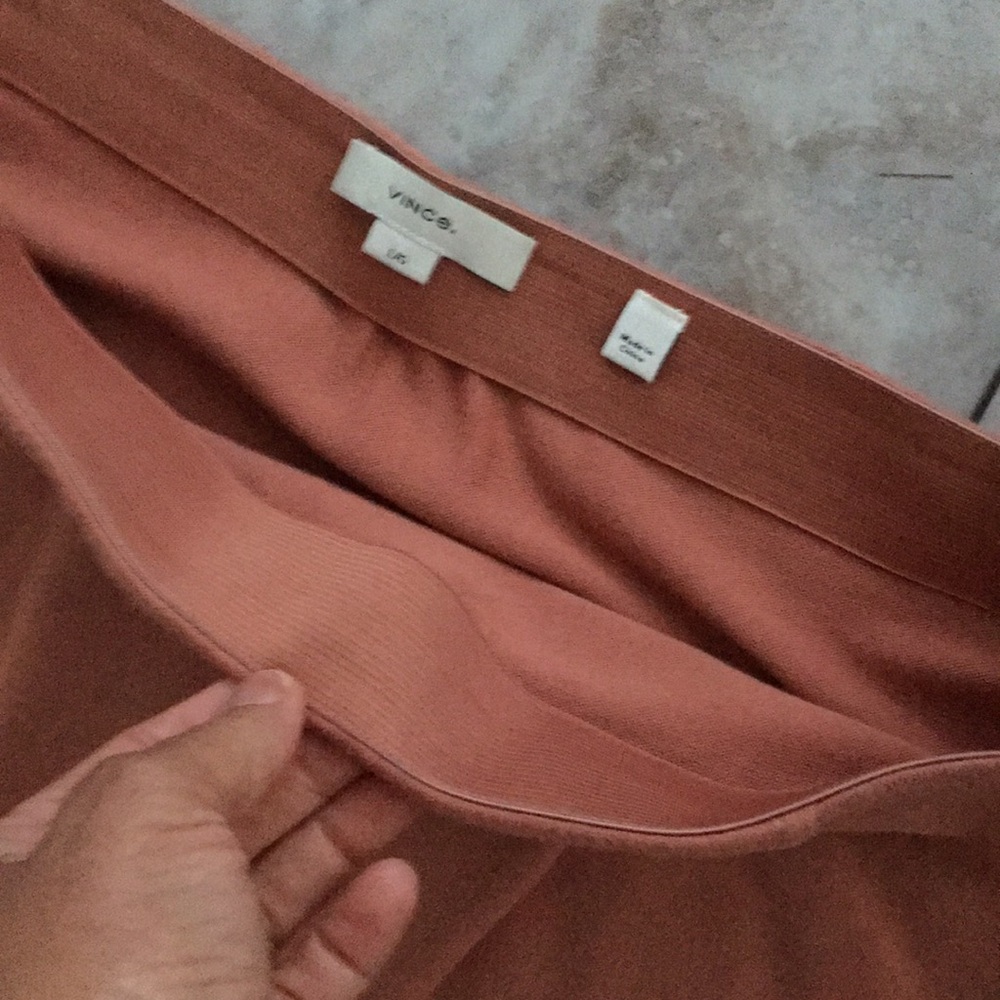 VINCE NWOT CLAY COLOR FAUX WRAP SOFT COTTON BLEND MIDI SKIRT SZ LARGE - Picture 11 of 11